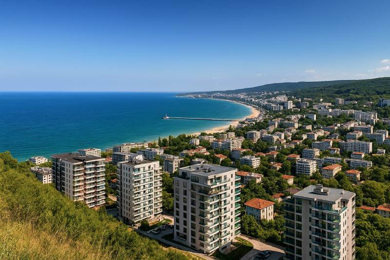 Bulgaria Property Investment - Invest in Bulgaria 12 Coastline view of Varna, Bulgaria, with real estate investment opportunities.