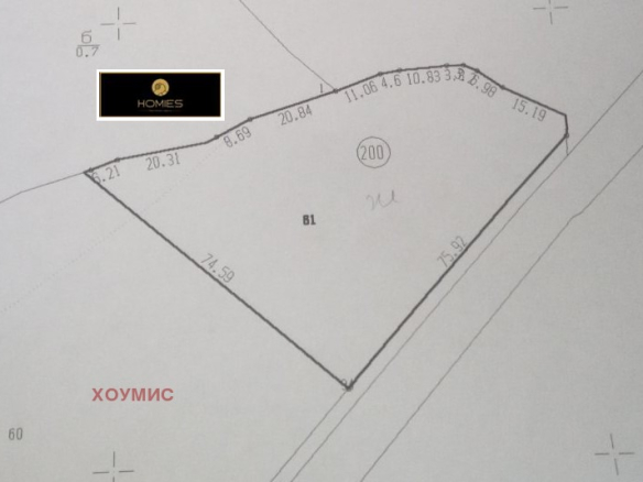 Cadastral map of agricultural land plot 4000 sqm