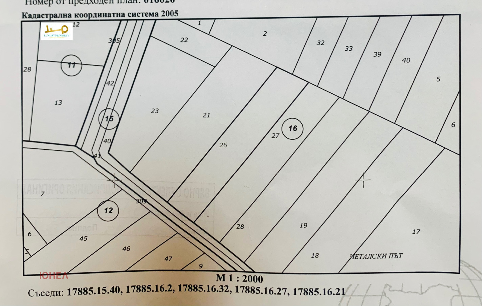 Cadastral map 3934 sqm land plot Grigorevo