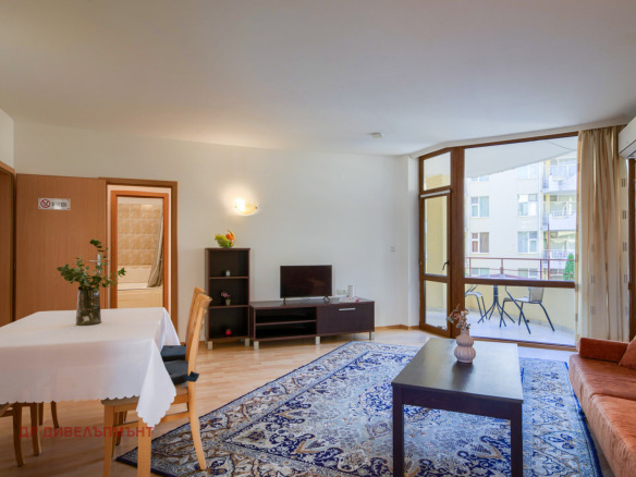 Modern living room with sofa and flat-screen television