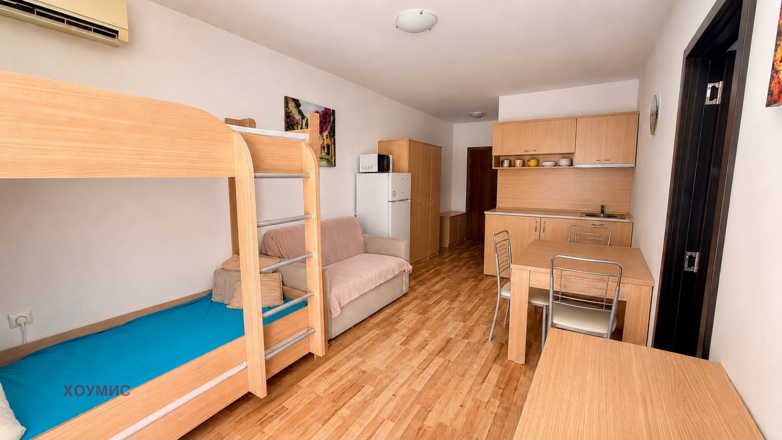 dvustaen-apartament-51-kv-m-prodazhba-slanchev-bryag-gledka-baseyn-1 Студио апартамент с двуетажно легло и кухня