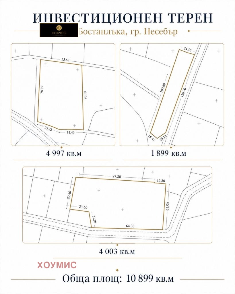 Инвестиционен терен 4997 кв.м Sostanlyka Nesebar