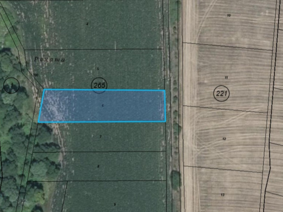 Aerial view of 2002 sqm arable land plot Novi Han