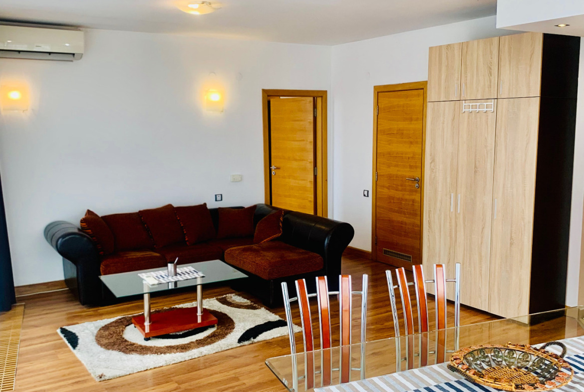 dvustaen-apartament-133-sqm-pod-naem-krastova-vada-panoramna-gledka-4 Contemporary kitchen with black cabinets white tile backsplash