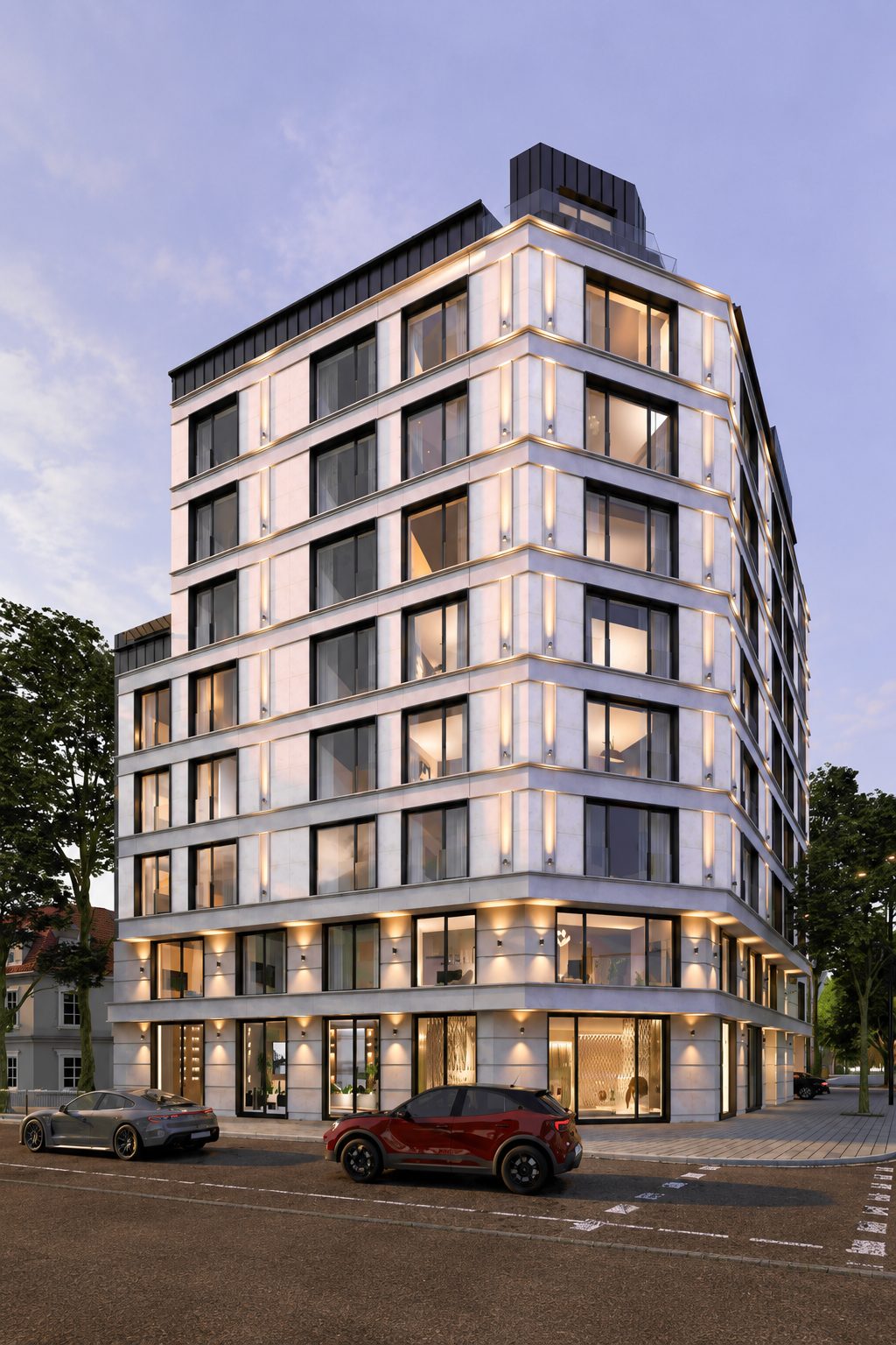 dvustaen-apartament-52-sqm-za-prodazhba-oborishte-madrid-residence-1 Модерен жилищен блок с осветление в сумрак