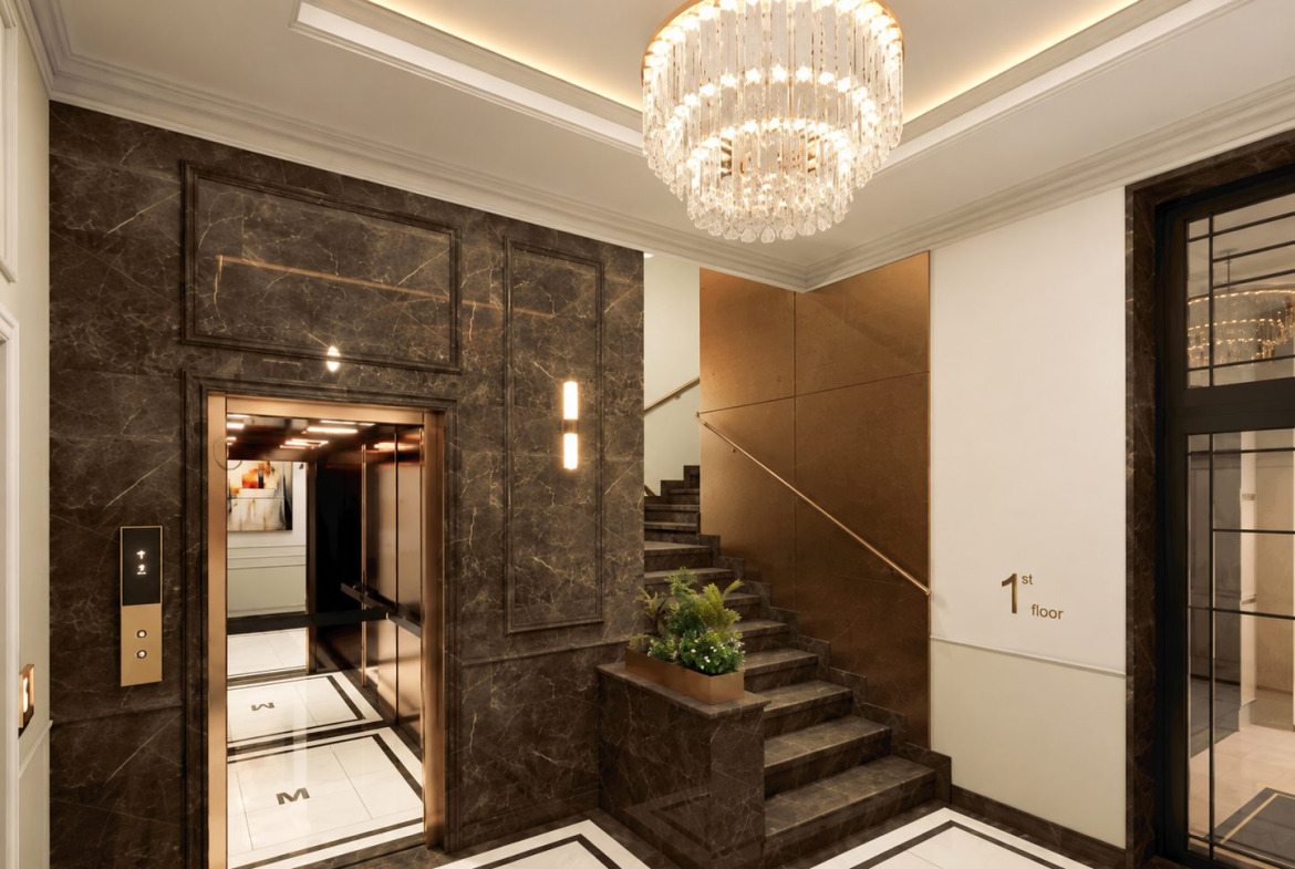 dvustaen-apartament-52-sqm-za-prodazhba-oborishte-madrid-residence-3 Елегантен халоген с кристален полилей и мрамор