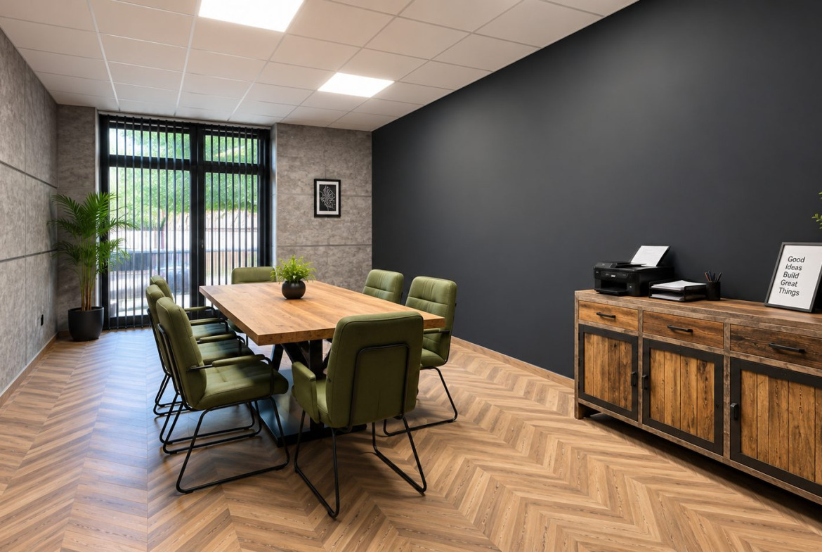 magazin-151-sqm-prodava-varna-konfuto-6 Bright office with wooden floor and stylish furnishings