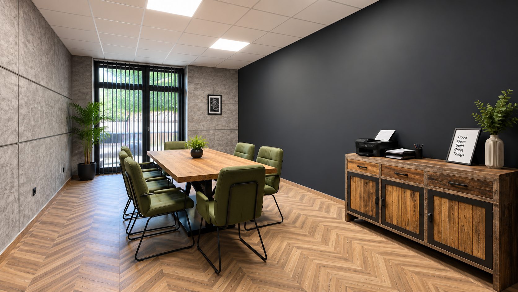 magazin-151-sqm-prodava-varna-konfuto-6 Bright office with wooden floor and stylish furnishings