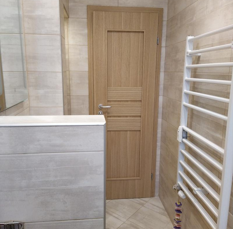 Luxury bathroom with shower and mosaic tiles