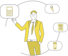 Ръчно рисувана илюстрация за собственици на български имоти за Bulgarimot.bg